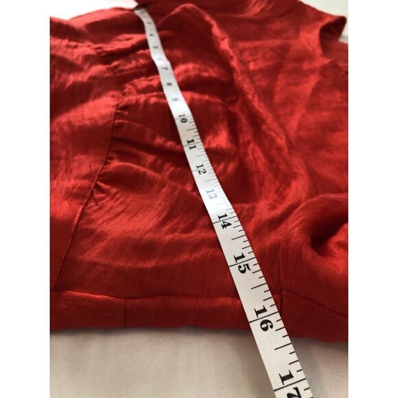 Free People Women's Stella Cutout Crop Top XS Red Linen Blend Going Out Top - Picture 7 of 8